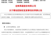 兰州明日停牌！又一A股，筹划控制权变更